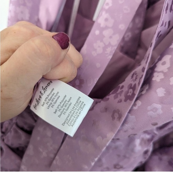 NWT!! For Love & Lemons- Free People Lavender Fiji Ruched Open-Back Mini Dress - Picture 6 of 7